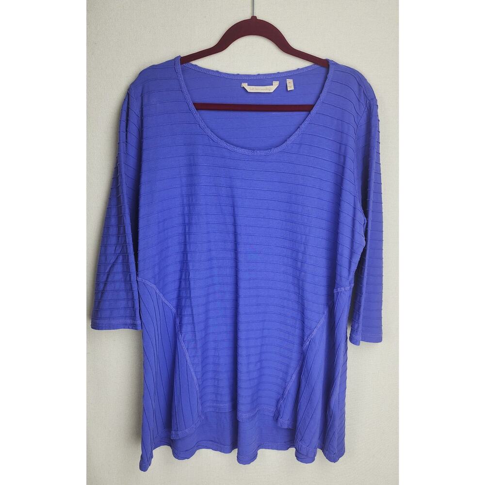 Soft surroundings Tunic Top Womens XL 100% cotton Ribbed comfortable cozycore